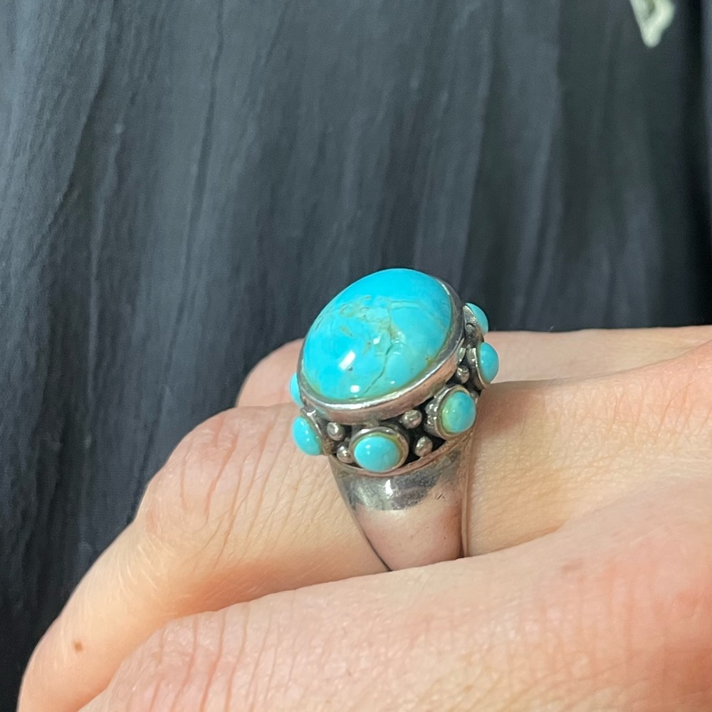 Preloved Sterling Silver Turquoise Statement Ring